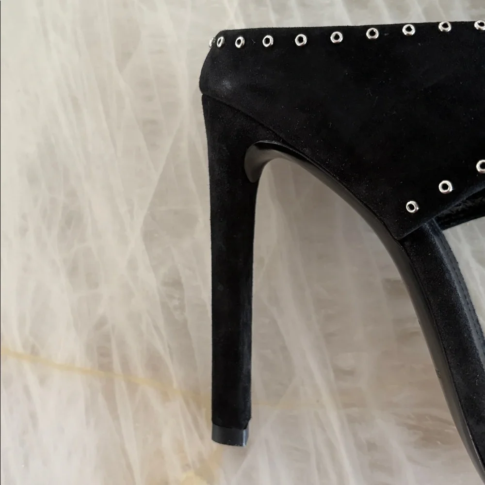 Saint Laurent Black Studded Heels Size 38 - Picture 9 of 15